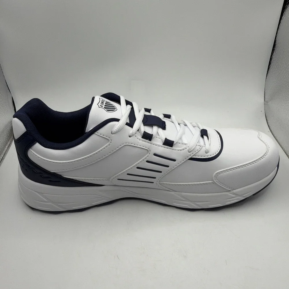 K-Swiss Men's Retro Sneaker White Synthetic Leather Lightweight size 10 New